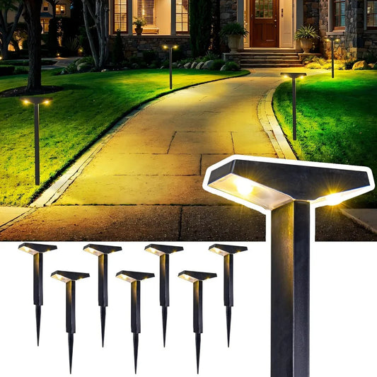 Solar Pathway Lights Waterproof Garden Decor Warm White