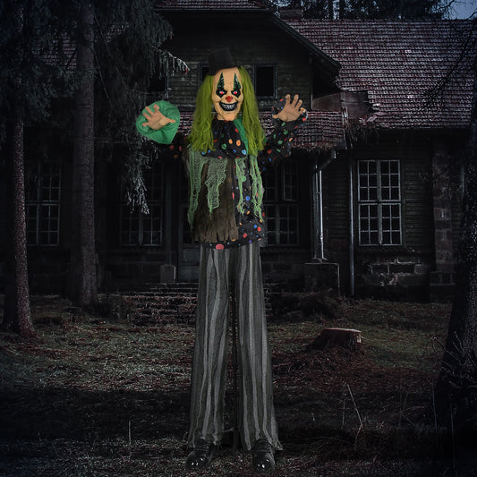 Circus Clown Halloween Animatronic With Sound Activated