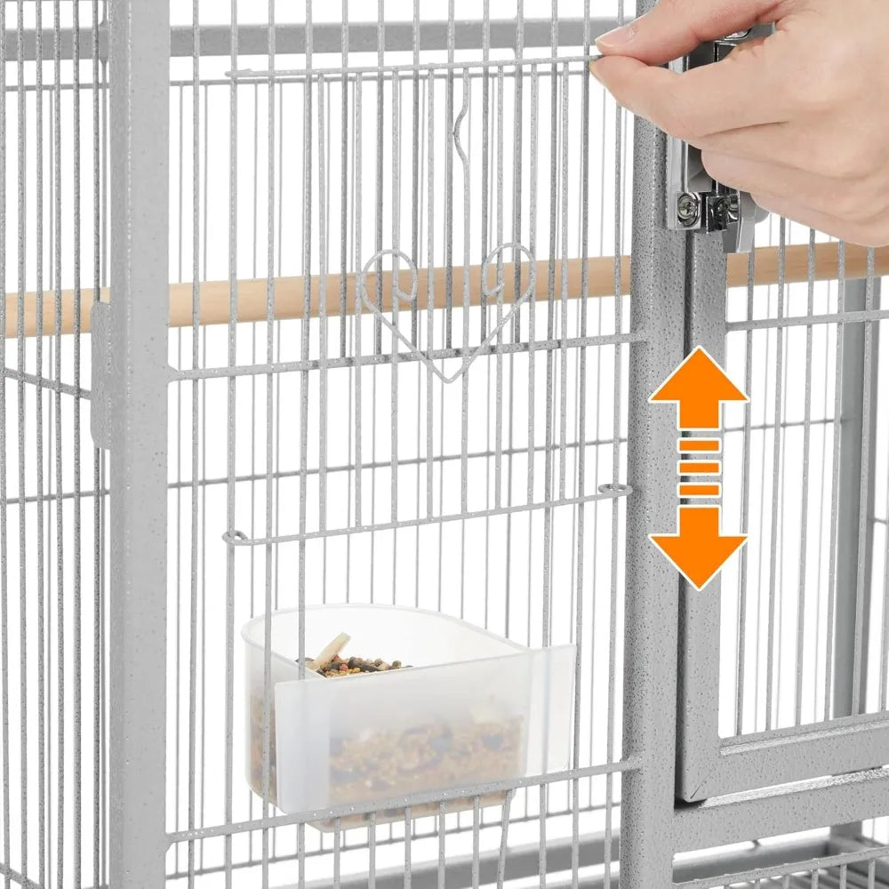 Metal Large Bird Cage With Stand For Parrot Parakeet And Cockatiel