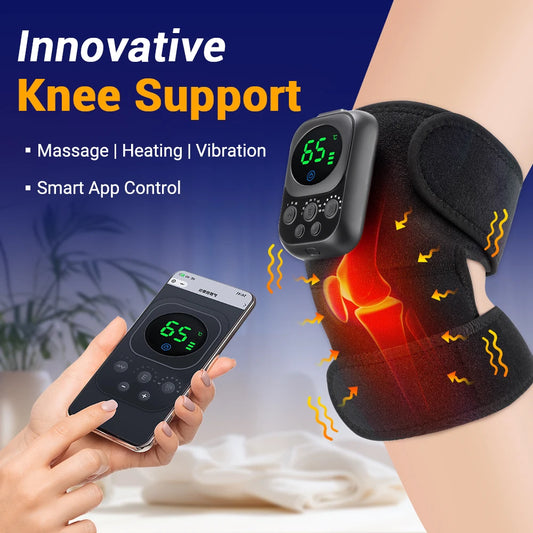 3 in 1 Shoulder Knee Elbow Heated Vibration Knee Massager Pad for Joint Pain Relief and Health Care Support Belt