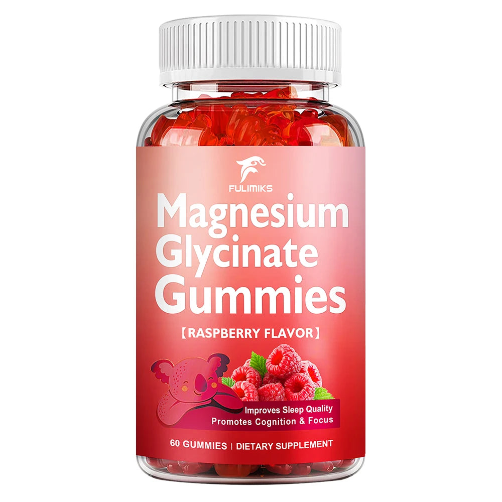 Magnesium Glycinate 500mg Gummies Supplement for Sleep, Bone Health & Mood To Help Adults Relax - 60 Gummies