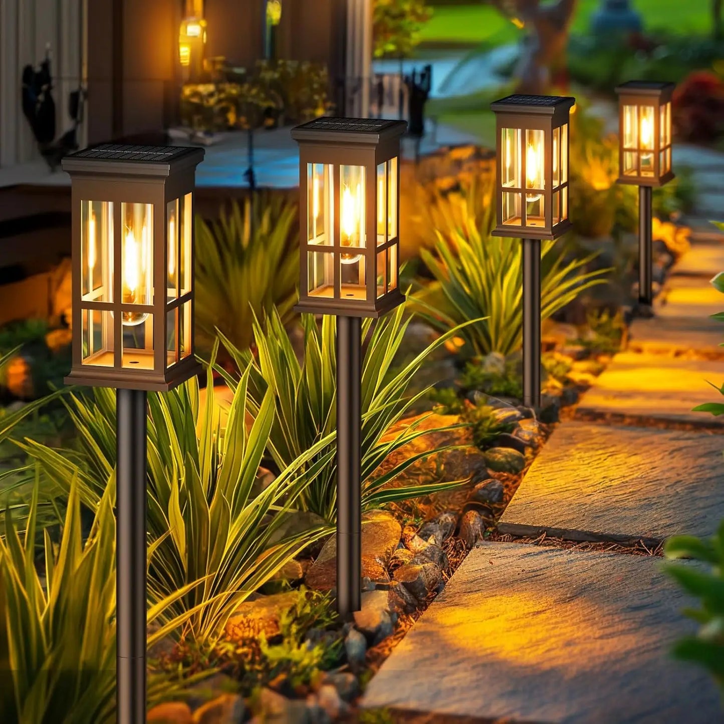 2 6 8 Pack Solar Pathway Lights Patio Sidewalk Outdoor