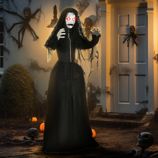 Homcom Halloween Zombie Bride Animatronic Light Up Eyes