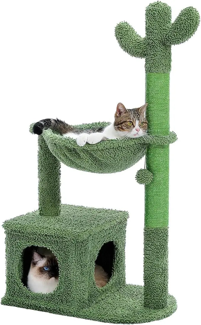 Modern Cat Tree for Large Cats Wood Cat Tower for Indoor Cats Real Branch Luxury Cat Furniture with Super Large Cozy Condo