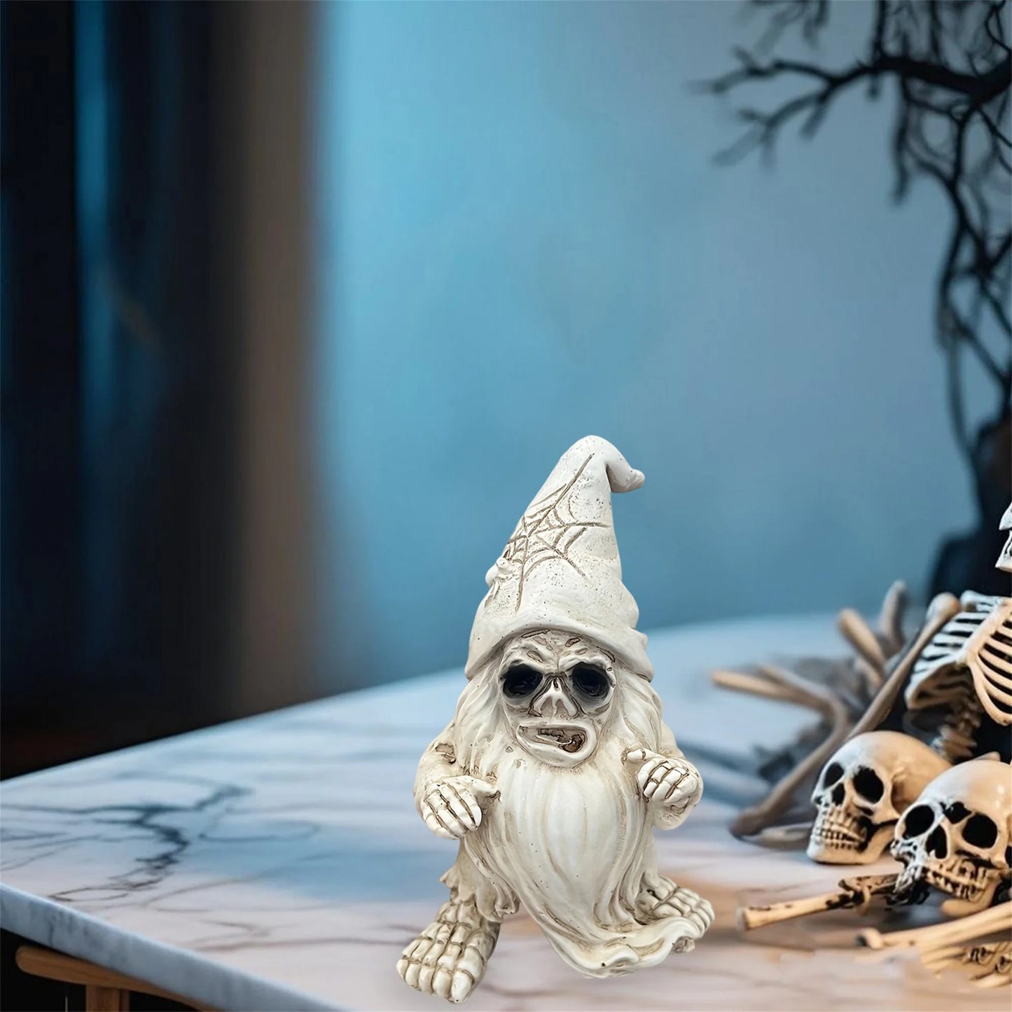 Creepy Witch Gnome Figurine Halloween Decoration Garden