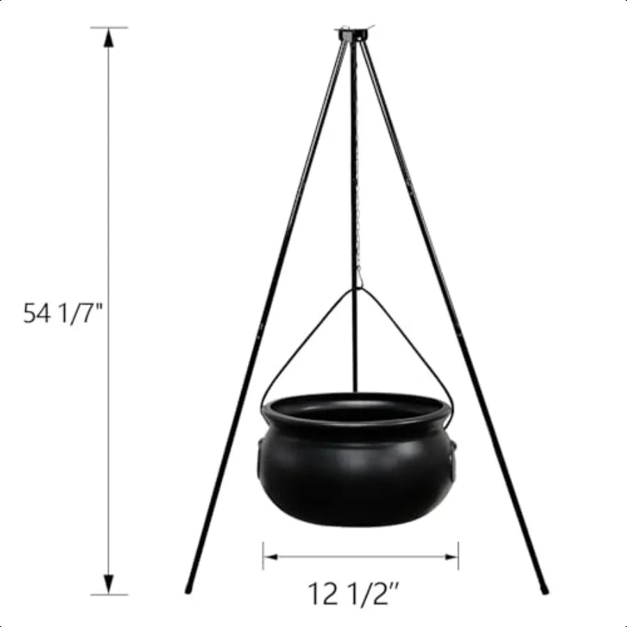 Halloween Witches Cauldron On 54 Inch Tripod With Lights