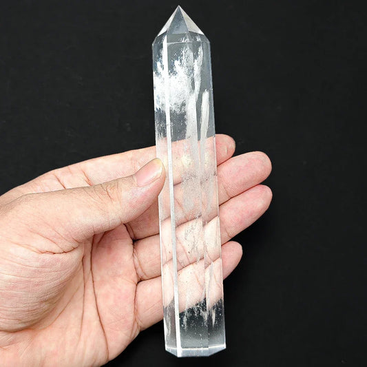 15cm Natural Amethyst Hexagonal Prism Crystal Wand Large Size Lapis Lazuli Tower Home Decoration Labradorite Craft