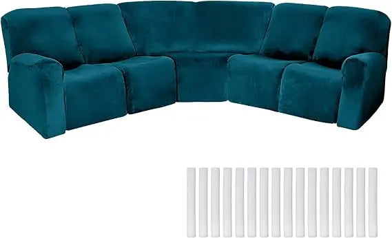 L Shaped Sectional Sofa Cover Velvet Stretch Slipcover