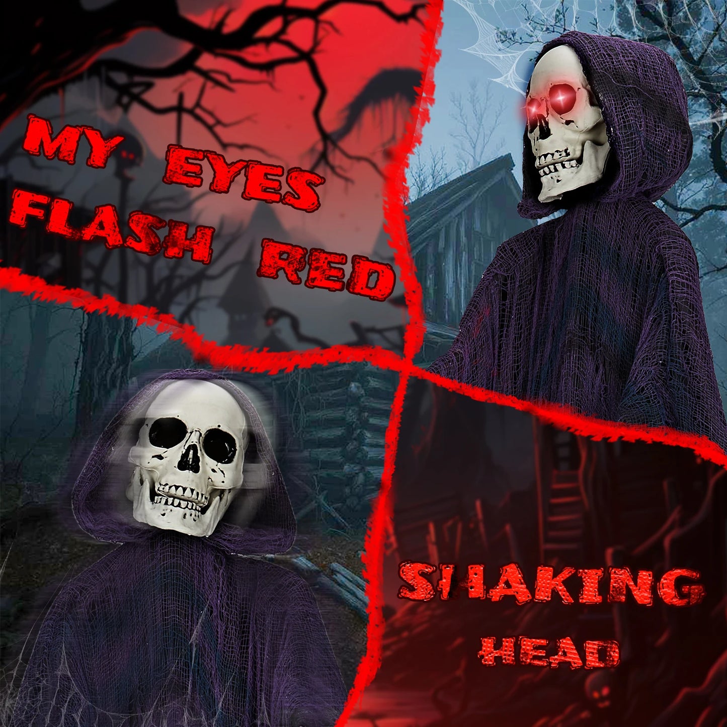 Life Size Grim Reaper Animatronic Outdoor Halloween Decor
