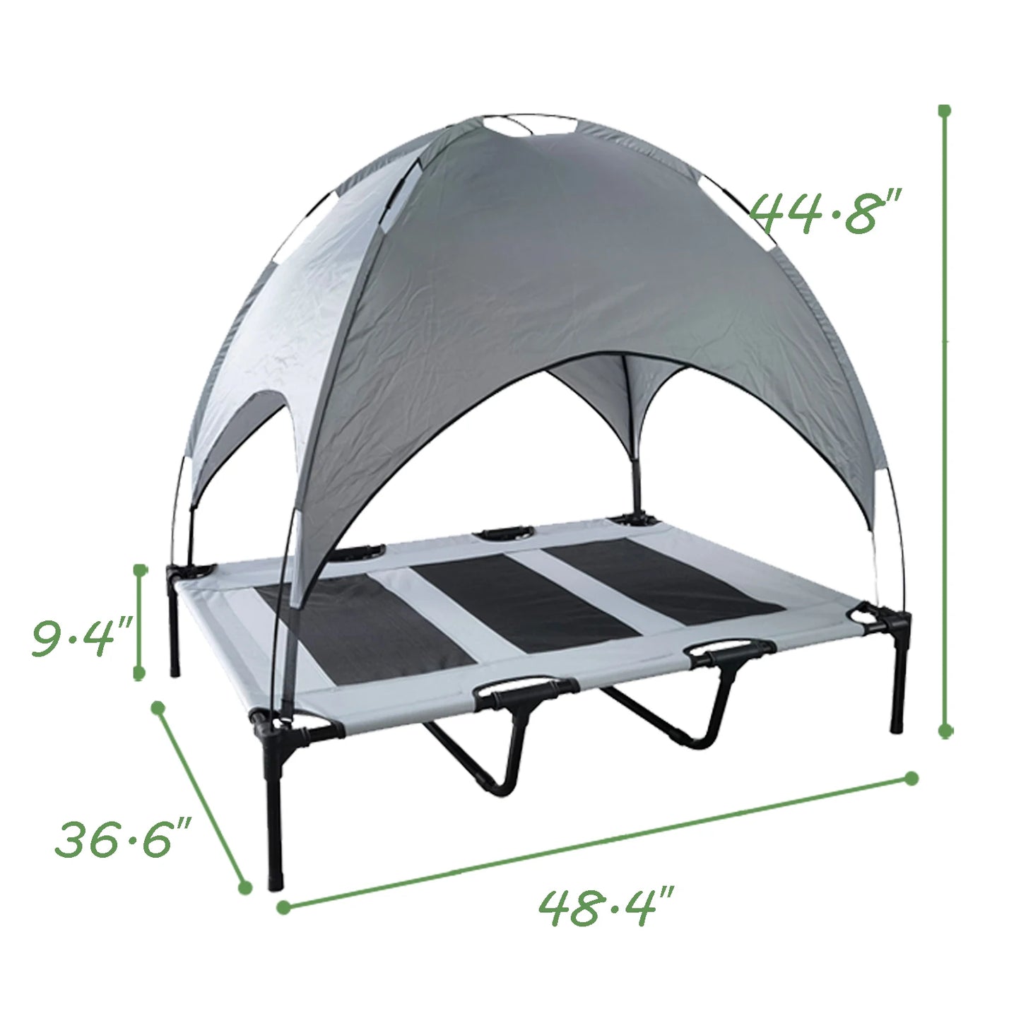 Dog Bed With Canopy Anti Scratch Oxford Fabric Portable Elevated Cot For Summer Indoor Outdoor Use
