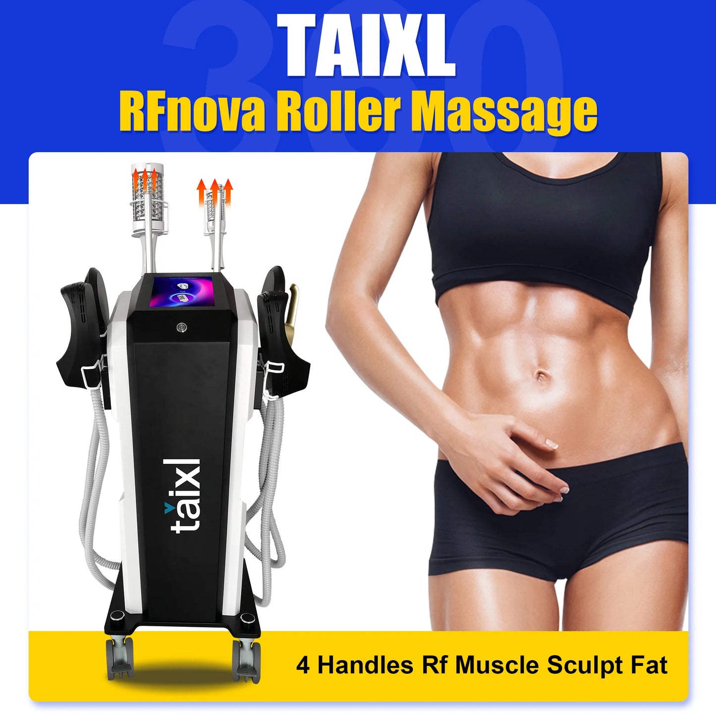 New EMS 2 in 1 Roller Massage Weight Loss Therapy 40K Compressive Micro Vibration Vacuum 5D Body Slimming Machine
