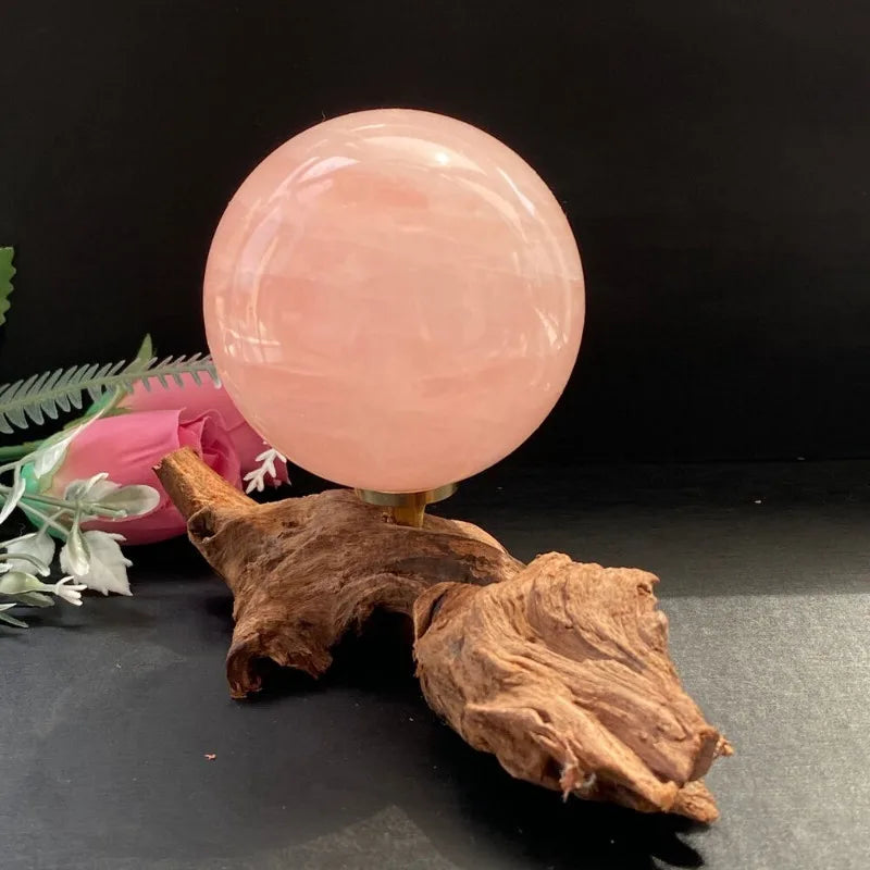 7-9cm Large Natural Rose Quarter Ball Healing Decoration Crystal Ball Room Decoration Pink Crystal Ball Souvenir Gift