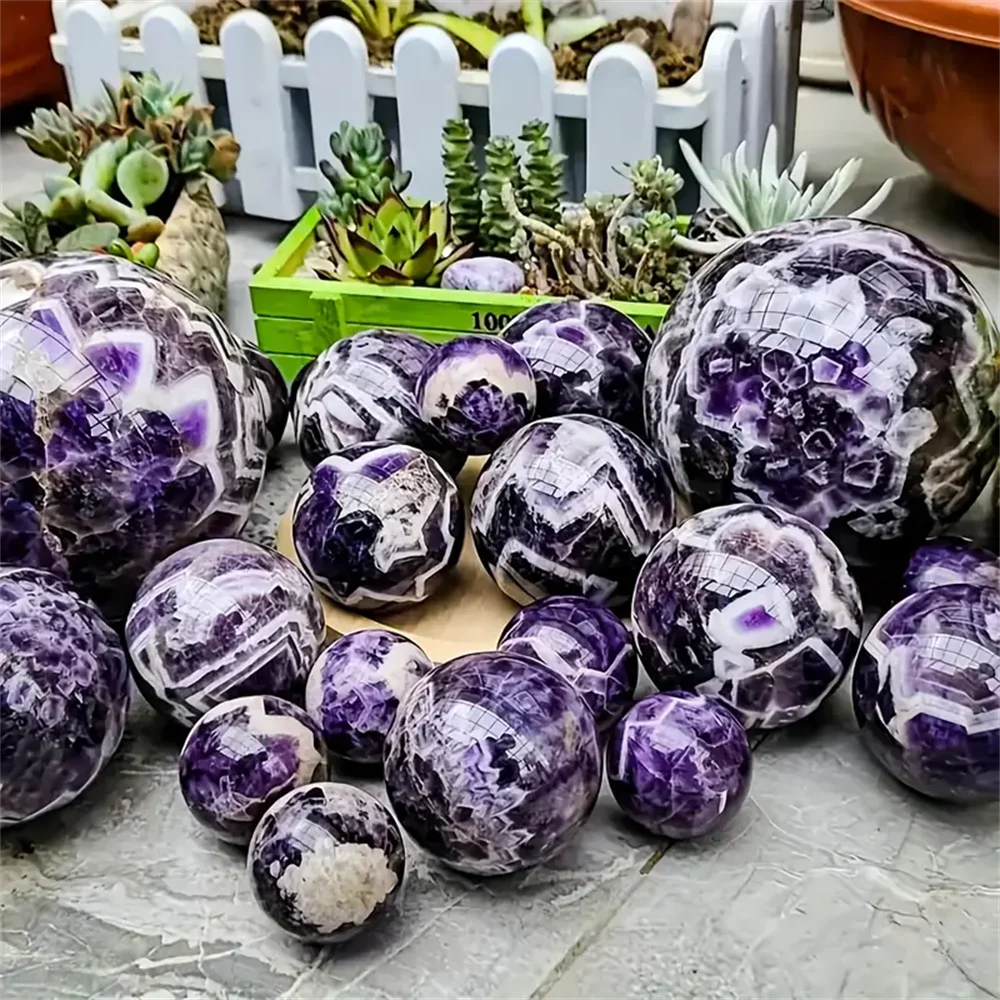 1pc Extra Large Dream Amethyst Sphere Purple Hand Carved Quartz Crystal Ball Home Decor