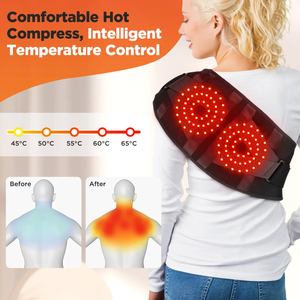 Heating Vibration Massager Belt with Red Light Hot Compress for Waist Support and Back Massage Lumbar Support Health Care
