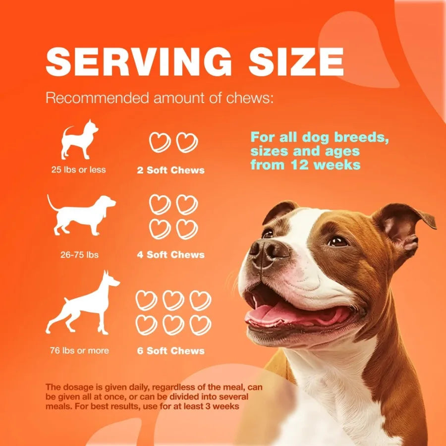 Glucosamine for Dogs Hemp Hip and Joint Supplement Chews with Chondroitin MSM Turmeric and Collagen for Mobility