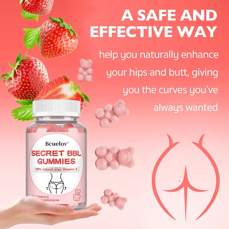 Bbl Gummies Natural Vitamin B Apple Cider Vinegar Shapes Plumps and Lifts Buttocks Manages Body Shape