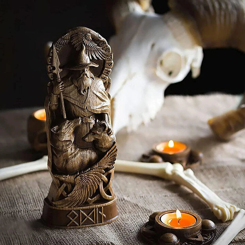 4 Pieces Set Gift Choice Norse Gods Sculpture Ornament Resin Materials Elegant Decoration Unique Style