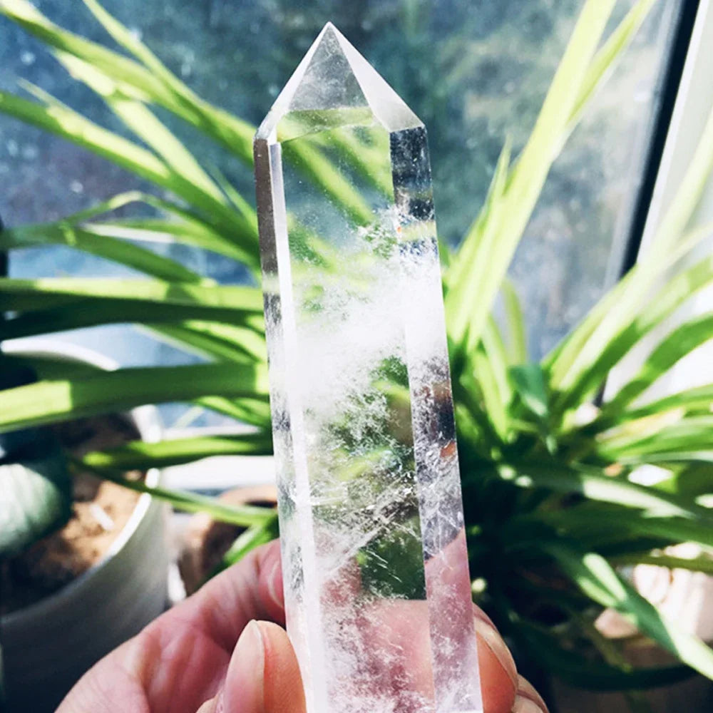 15cm Natural Amethyst Single Point Hexagonal Prism Crystal Wand Large Size Lapis Lazuli Tower Home Decoration Labradorite Craft
