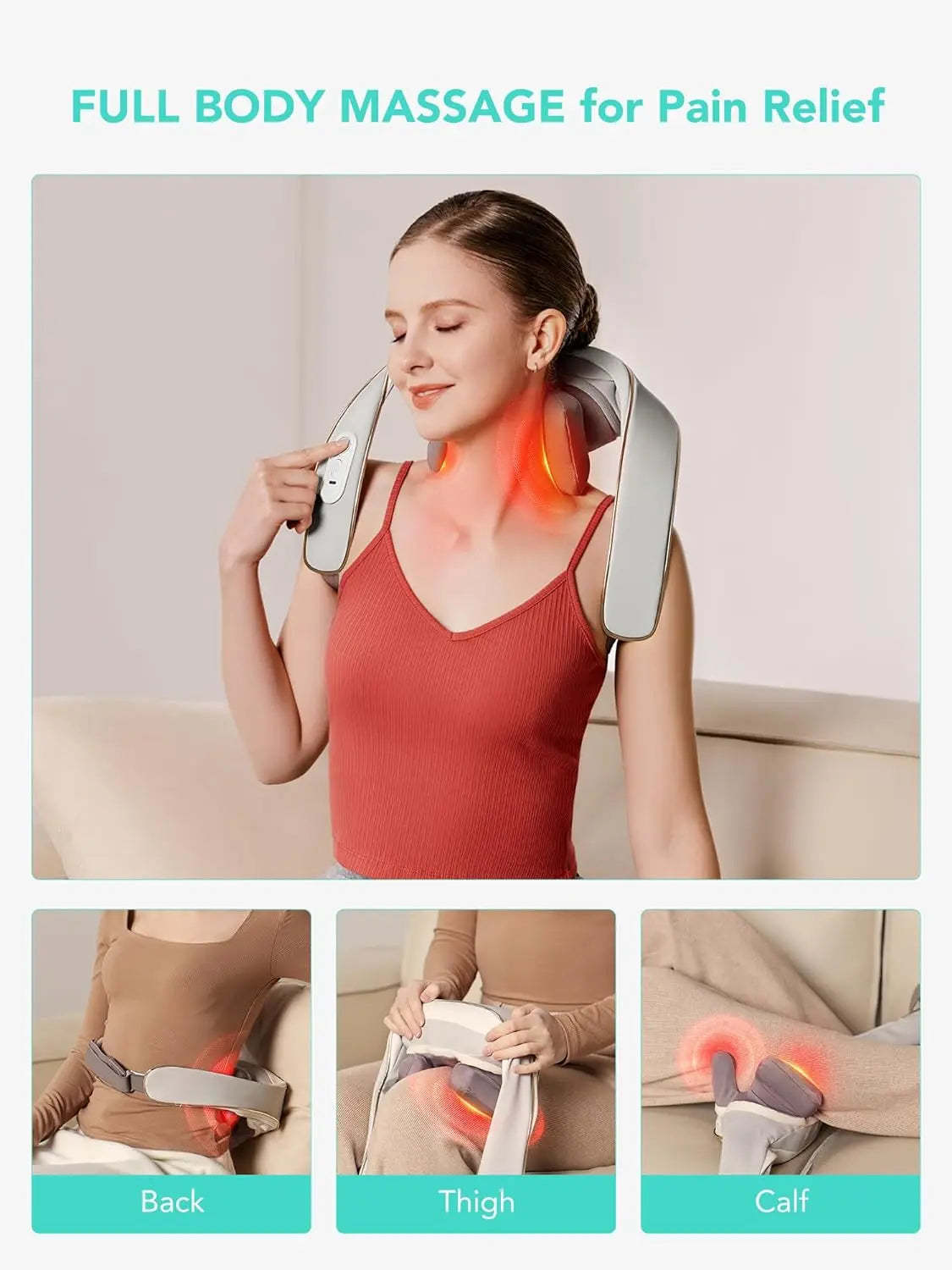 Neck and Shoulder Massager with Heat for Relaxation and Pain Relief Electric Massage Gift Idea SKG H5 Mini