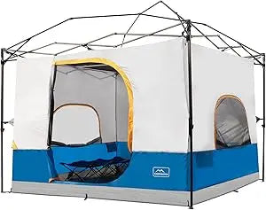 Camping Inner Tent for Pop Up Canopy 10x10 Straight Leg Fully Vented Roof Black
