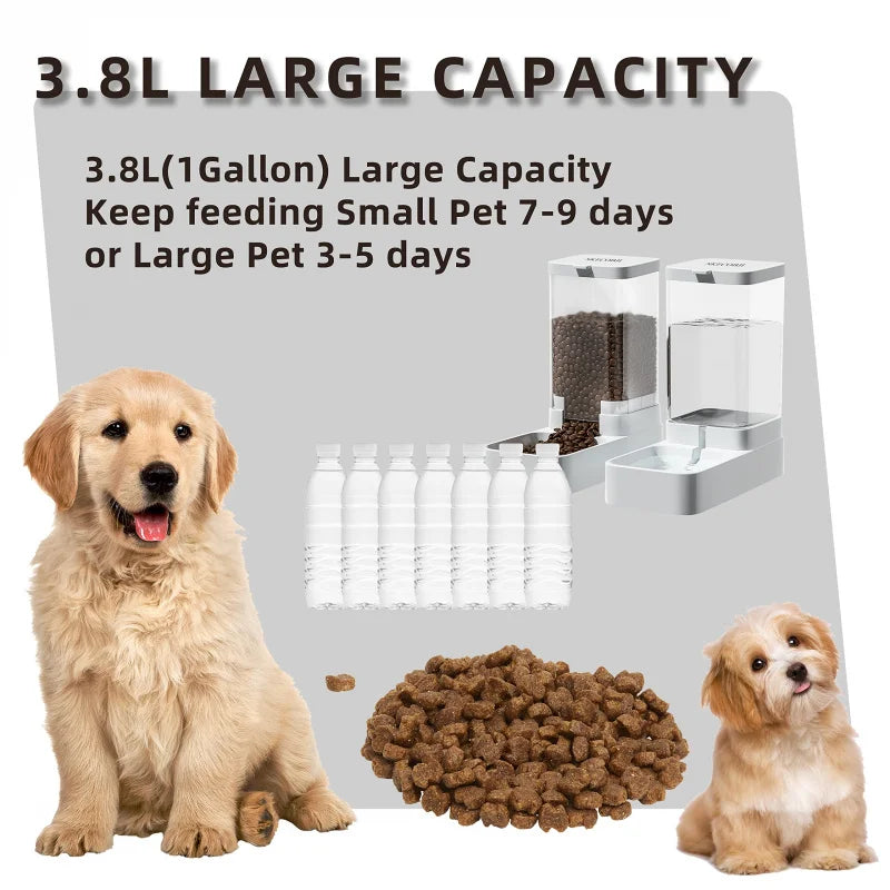 Pet Automatic Feeder Gravity Dispenser Food Storage Bucket Large Capacity Food Grade Materials Easy Cleaning for Cats and Dogs