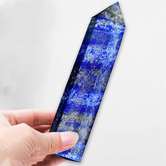 15cm Natural Amethyst Single Point Hexagonal Prism Crystal Wand Large Size Lapis Lazuli Tower Home Decoration Labradorite Craft