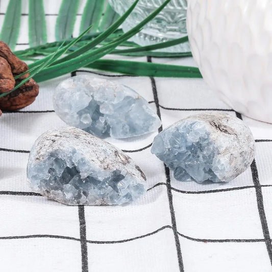Large Natural Celestite Crystal Cluster 400-1000g Sky Blue Geode Rough Mineral for Healing and Decoration