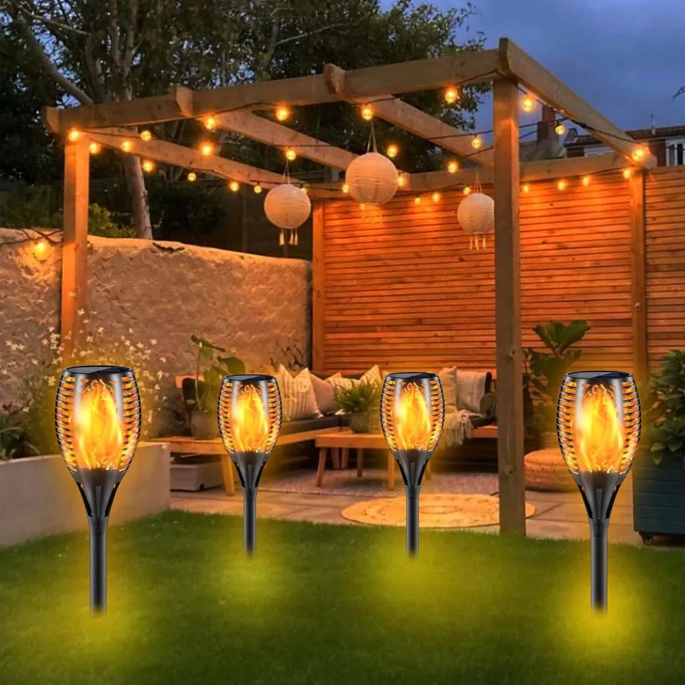 43 Inch Flickering Flame Solar Torch Lights Waterproof