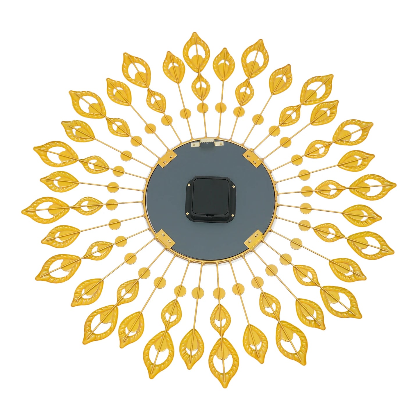 Decorative Wall Clock with Peacock Feather Design, Quartz Movement, Quiet, Perfect for Home and Office