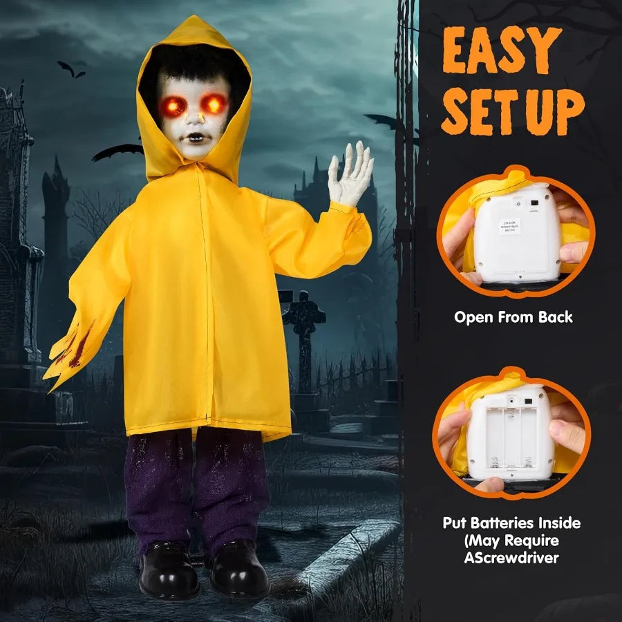 Halloween Outdoor Life Size Animatronic Ghost Glowing Eyes