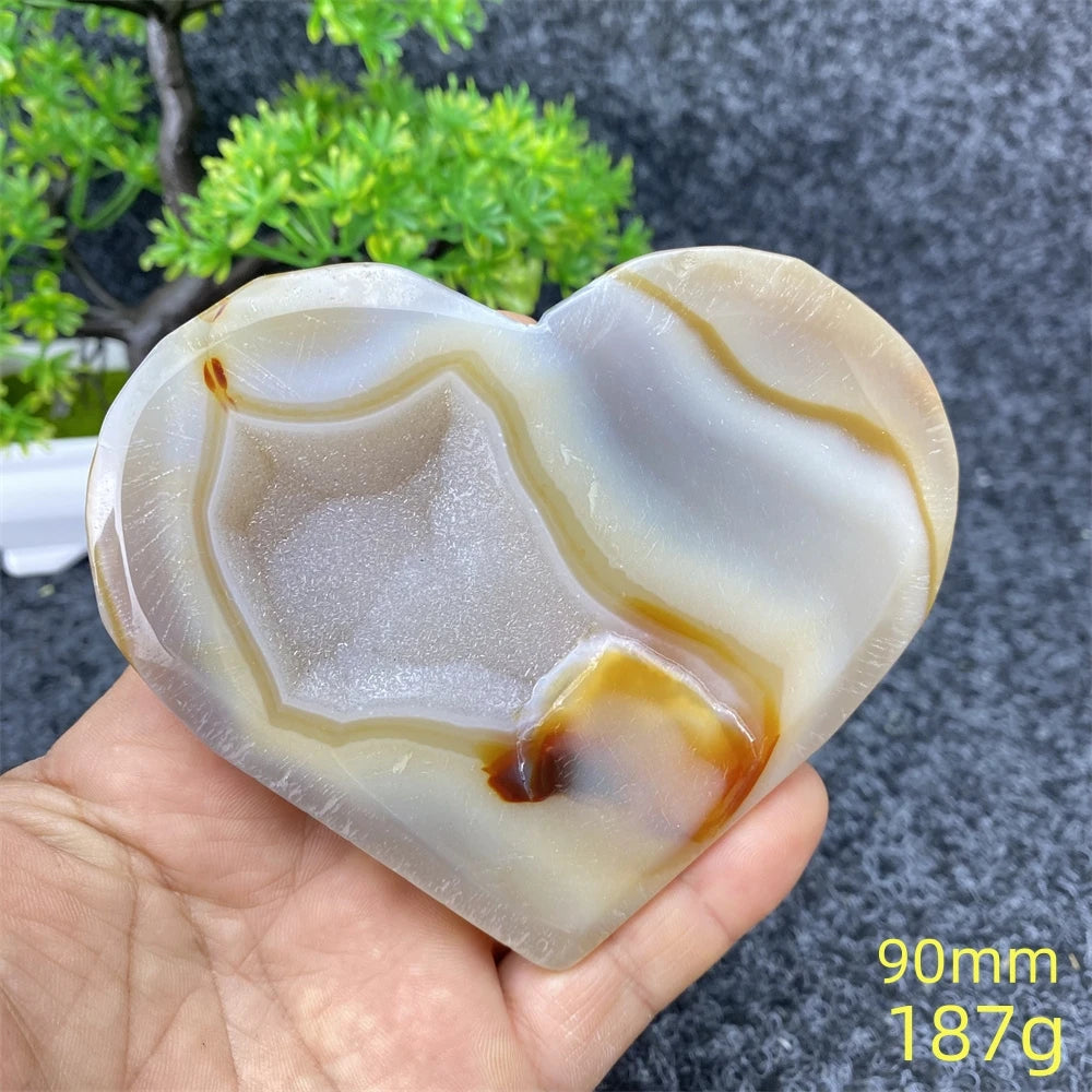 Natural Blue Agate Geode Heart Shaped Agate Reiki Healing Spiritual Meditation Home Decor Birthday Gift