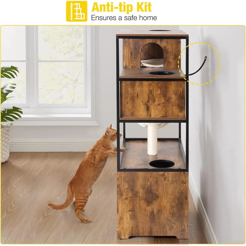 Wooden Cat Washroom Furniture Enclosure Hidden Litter Box