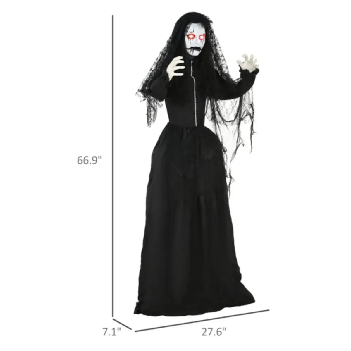 Touch Or Sound Activated Zombie Bride Halloween Decor