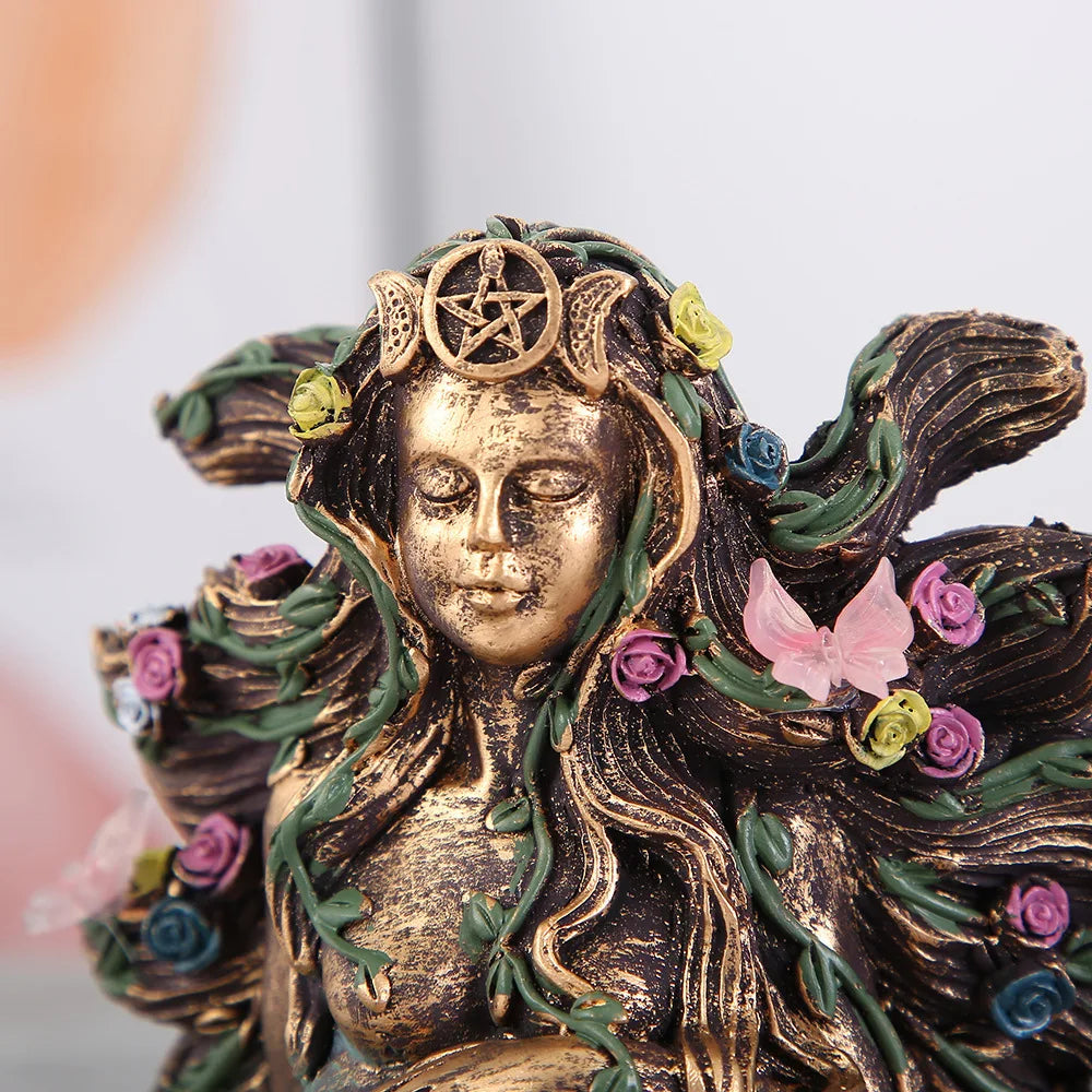 Butterfly Earth Mother Gaia Statue Resin Crafts Home Decoration Living Room Desktop Decor