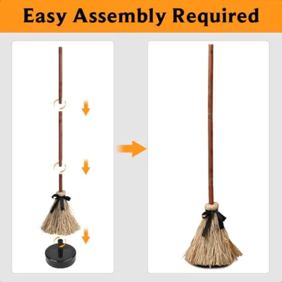 Halloween Animated Floating Witch Broom Indoor Party Decor