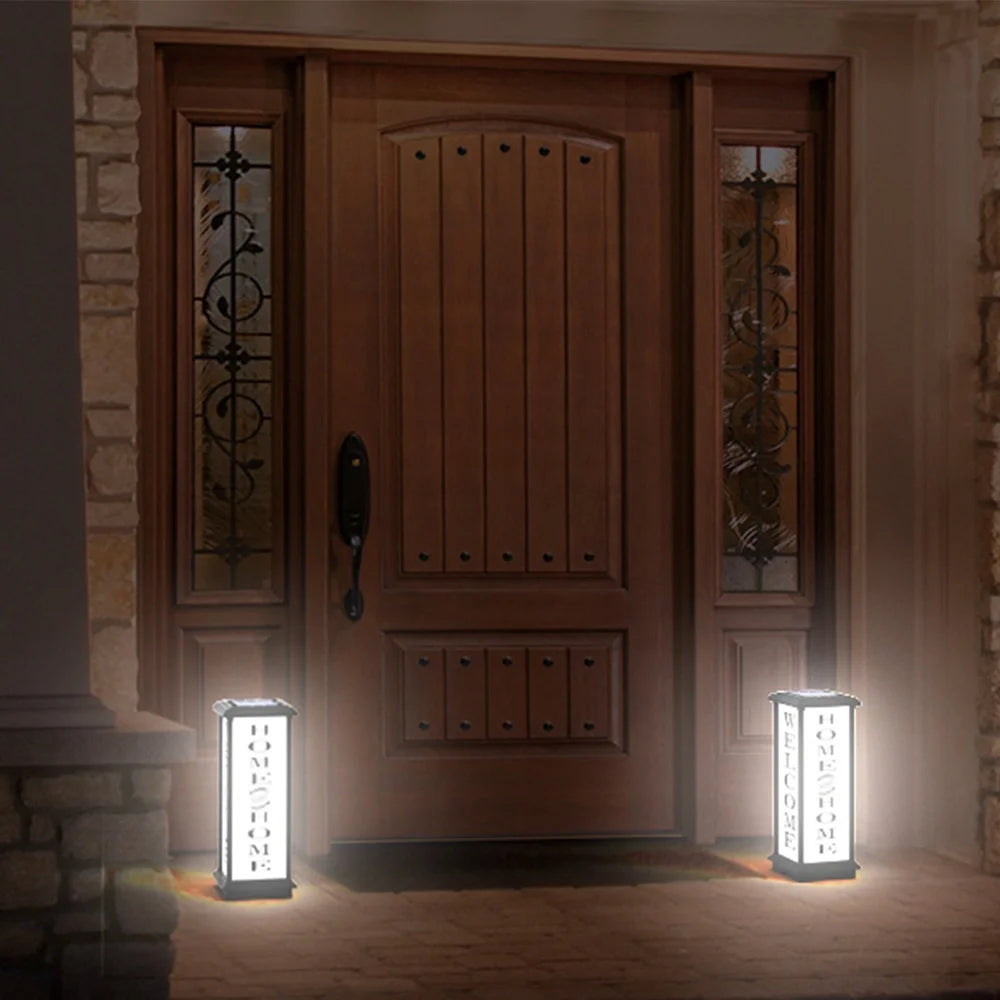 Solar Welcome Lantern LED Light IP65 Waterproof Amber White