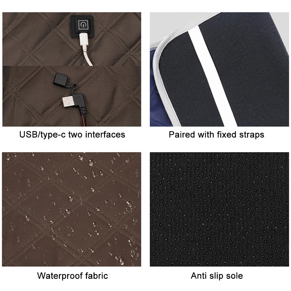 5V USB Sleeping Heating Pad With 4 Zones And 3 Level Temperature For Winter Camping