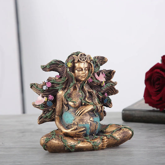 Butterfly Earth Mother Gaia Statue Resin Crafts Home Decoration Living Room Desktop Decor