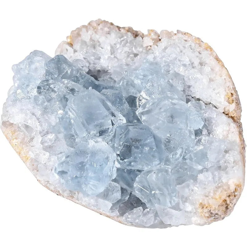 Large Natural Celestite Crystal Cluster 400-1000g Sky Blue Geode Rough Mineral for Healing and Decoration