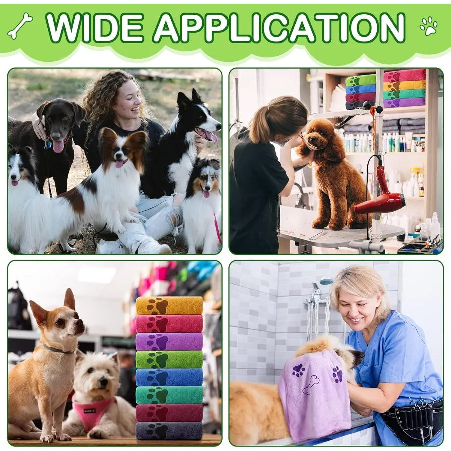 8 Pcs Dog Towels For Drying Pets Microfiber Quick Dry Bath Towels Absorbent