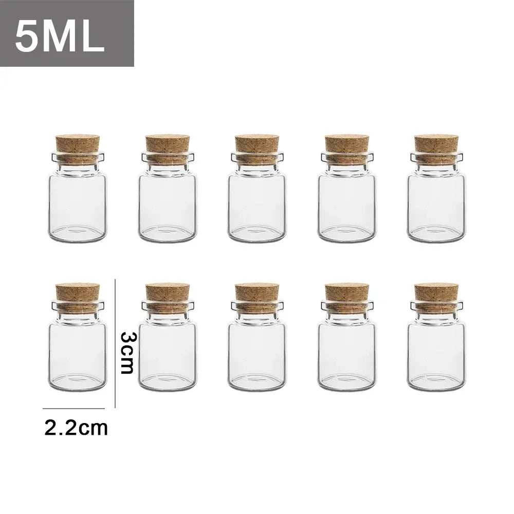Clear Glass Wishing Bottles With Cork Stopper For DIY Gifts