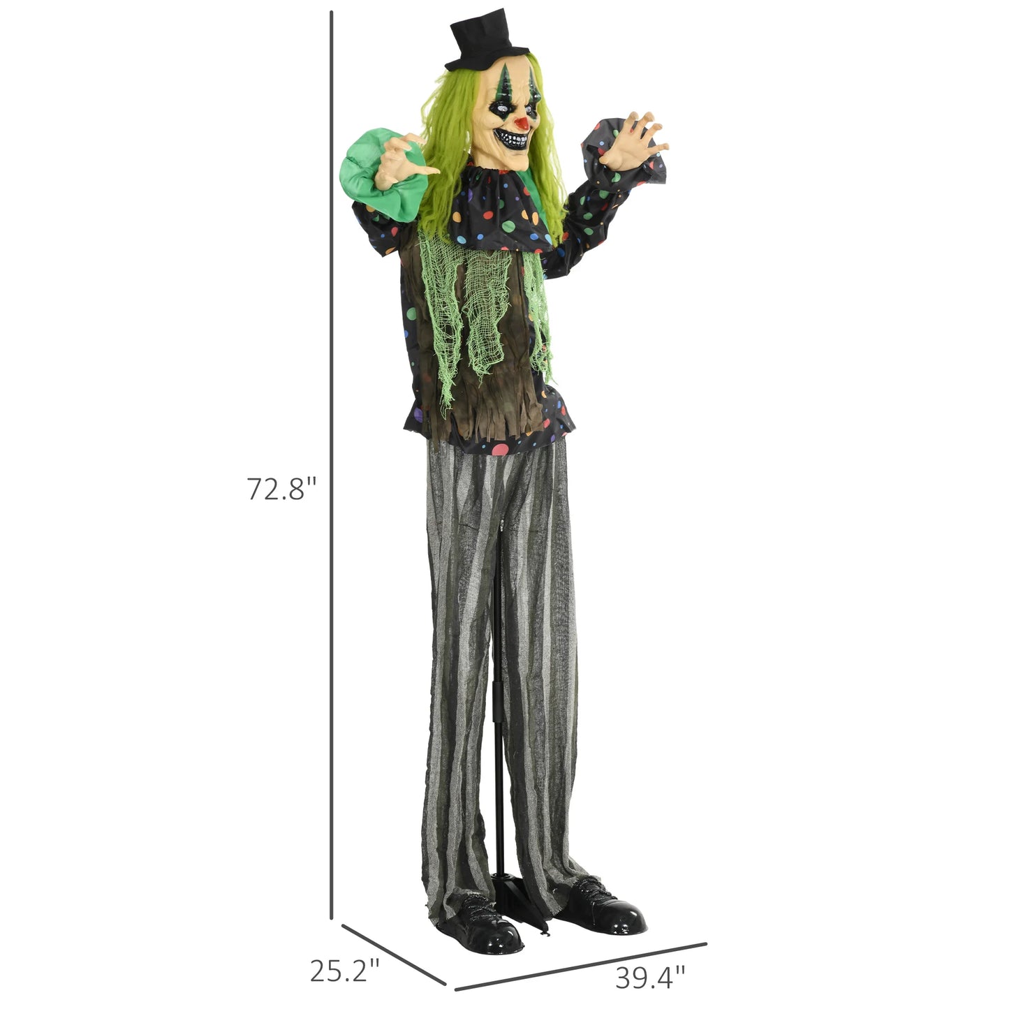 Circus Clown Halloween Animatronic With Sound Activated