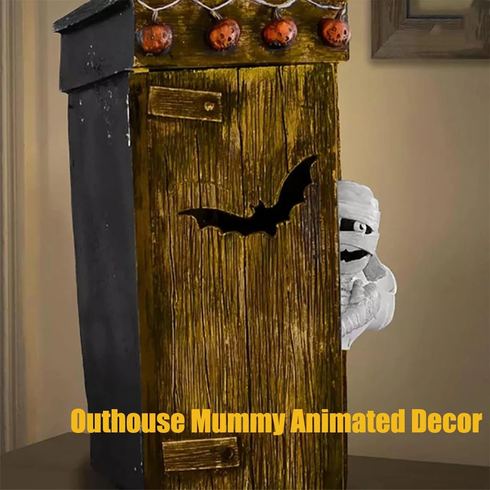 Outhouse Mummy Animated Decor Halloween Talking Ornament
