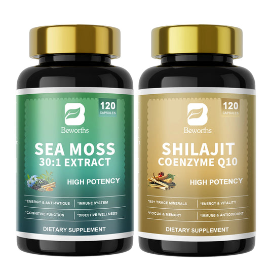 Shilajit And Sea Moss Set With CoQ10 And Ashwagandha