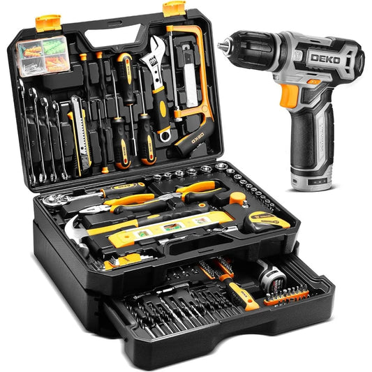 Home Mechanic Tool Kit 12V Cordless Drill Set Organizer