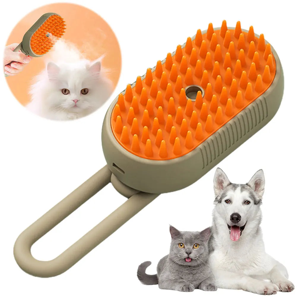 Cat Steam Brush 3 in 1 Pet Grooming Brush for Dogs and Cats Hair Removal and Detangling