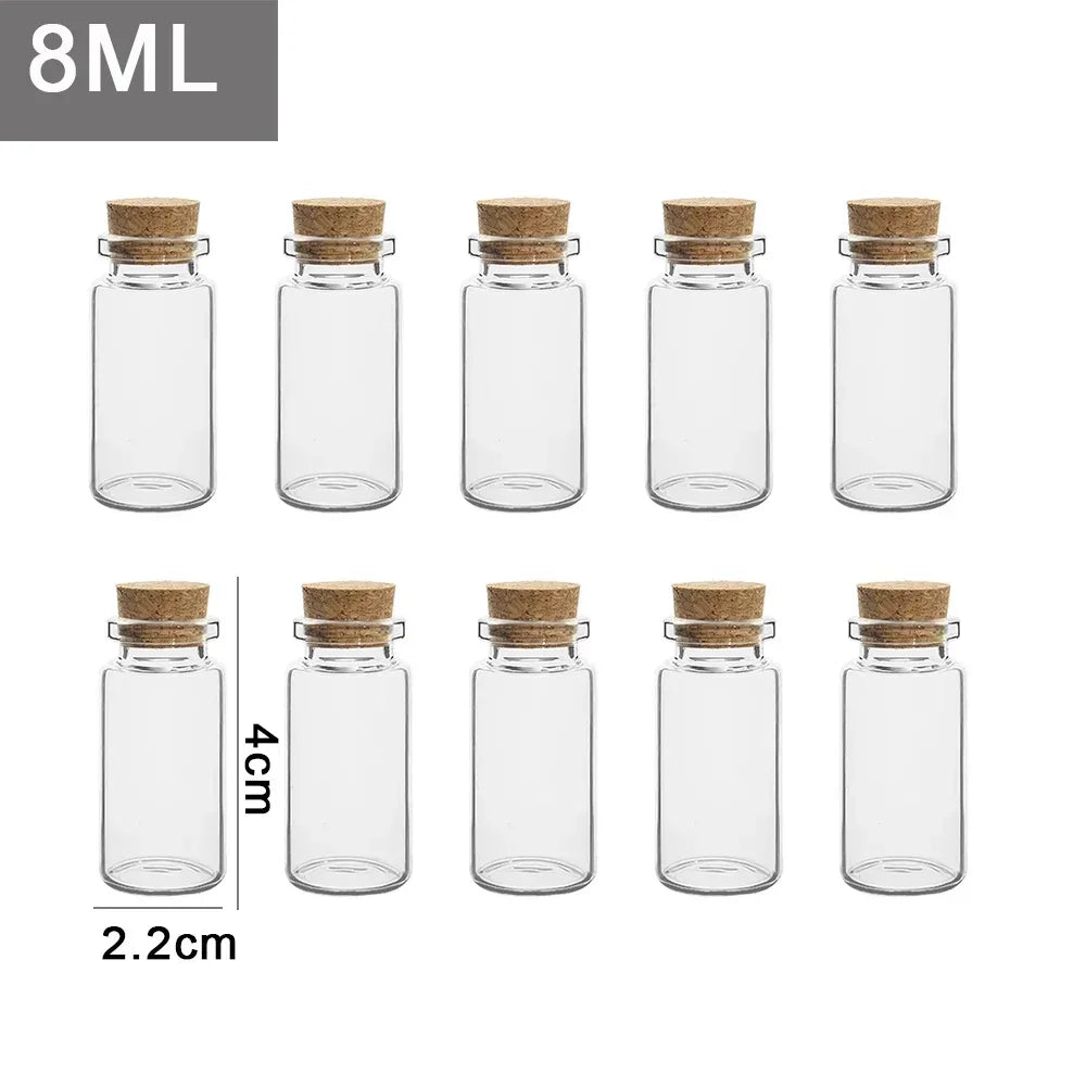 Cork Stopper Glass Bottles Transparent Wishing Messages Gift
