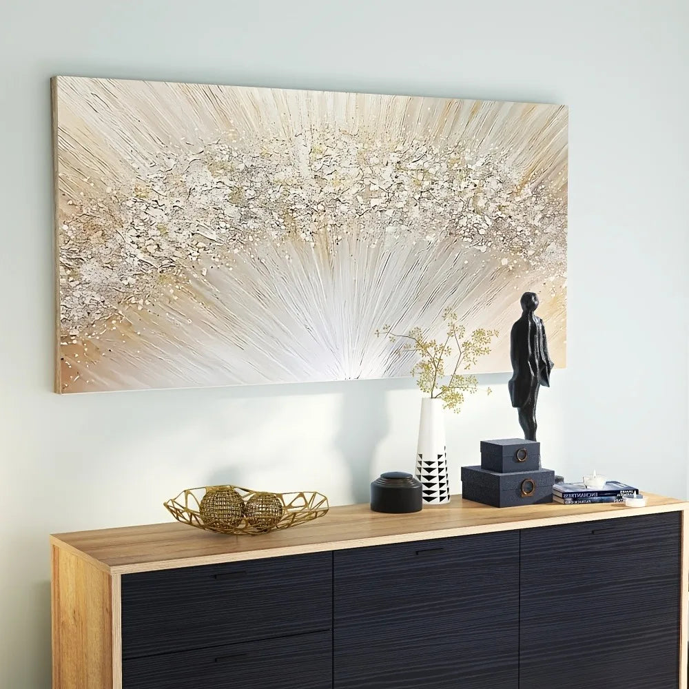 Twisting and Bending of Lines Visual Flow in Abstract Paintings for Interior Decoration 1.5 Inch Thick Pine Solid Frame
