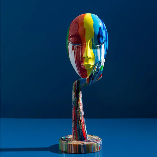 Modern Creative Colorful Abstract Mask Decoration for Home Wine Cabinet Office Desktop Crafts