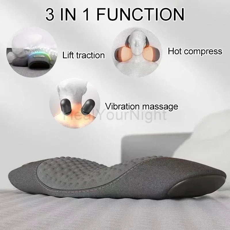 Okayso Waist Pillow Back Massage Protection Pad Heating Vibrating Back Massager for Waist Relief and Support